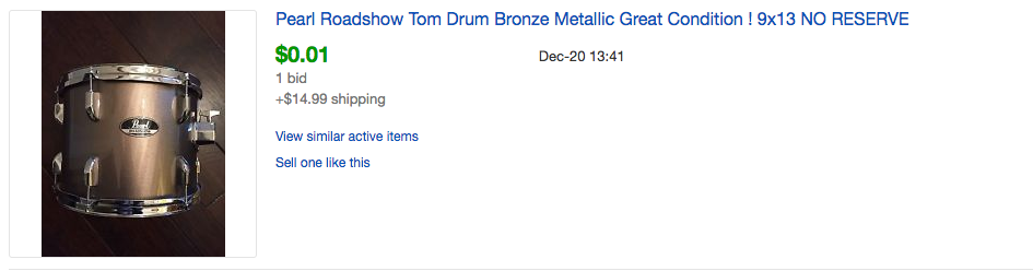 This seller just paid money to get rid of their drum